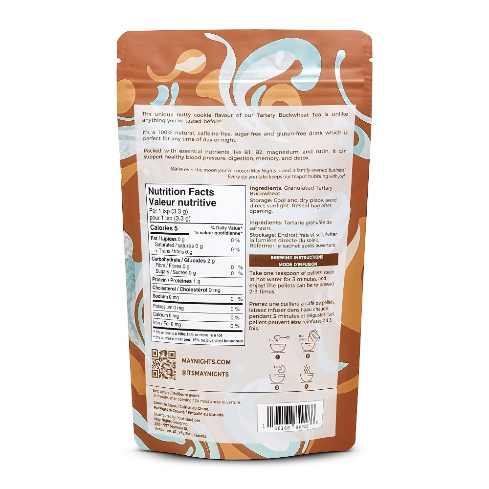 May Nights buckwheat tea packaging back